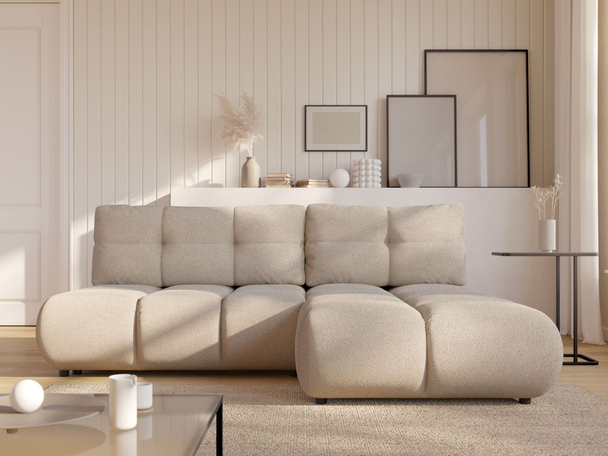 Canapé d'Angle Droite Convertible avec Coffre Milet Beige