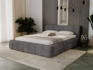 Lit Coffre rembourré avec sommier relevable 180x200 Ibiza Graphite
