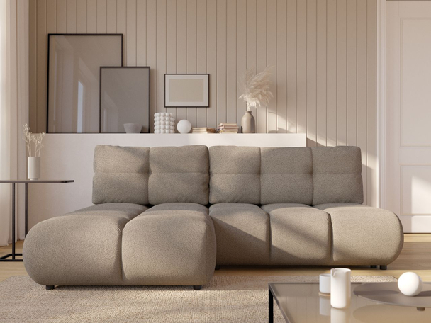 Canapé d'Angle Gauche Convertible avec Coffre Milet Gris clair