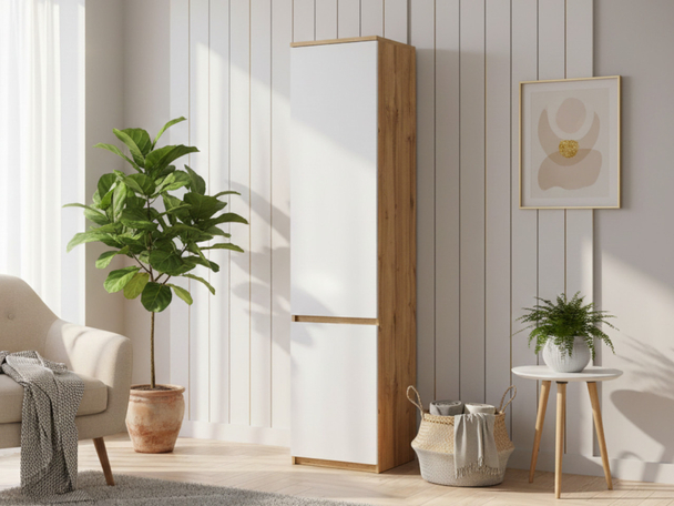 Armoire Portes Battantes Arcadia Marron, Blanc