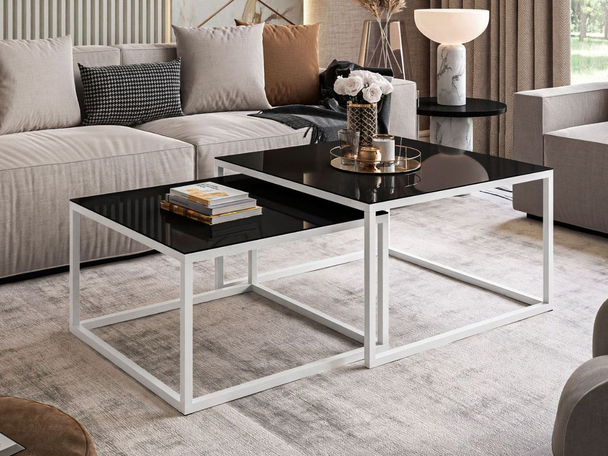 Tables Basses Gigognes Asumi Noir 35x41