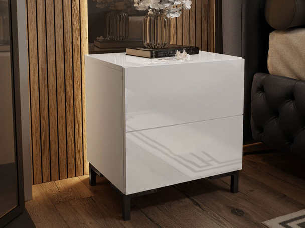 Table de chevet à tiroirs Nuveo Lux Blanc