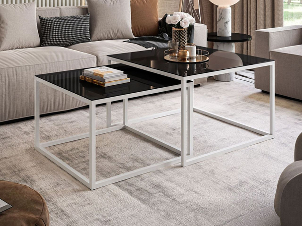 Tables Basses Gigognes Asumi Noir 39x45
