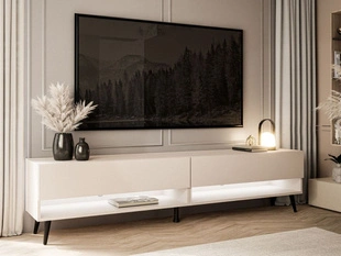 Meuble TV pour salon 180 cm avec pieds en métal Aurelie Cachemire mat
