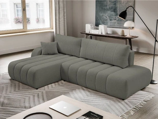 Canapé d'Angle Gauche Convertible avec Coffre Adoro Gris