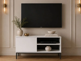 Meuble TV Rangement 100 cm Soroko Blanc
