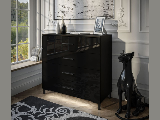 Commode de Rangement avec éclairage LED Nuveo Noir