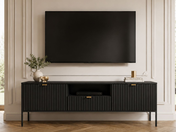 Meuble TV Rangement Amber noir