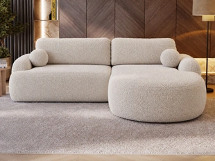Canapé d'Angle Droit Convertible avec Coffre Aurio Blanc