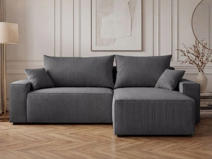 Canapé d'Angle Convertible Réversible avec Coffre Nivo Graphite
