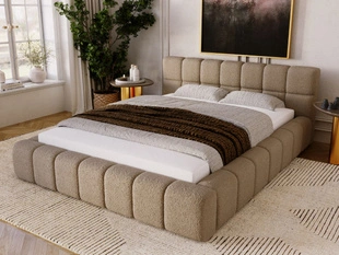 Lit Coffre rembourré avec sommier relevable 120x200 Alicante Marron