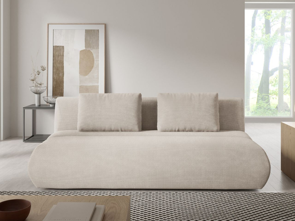 Canapé Droit Convertible avec Coffre Figo Beige