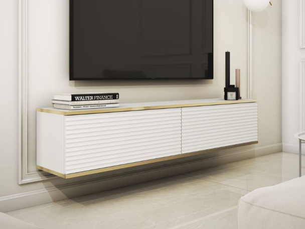 Meuble TV Rangement Diolo blanc