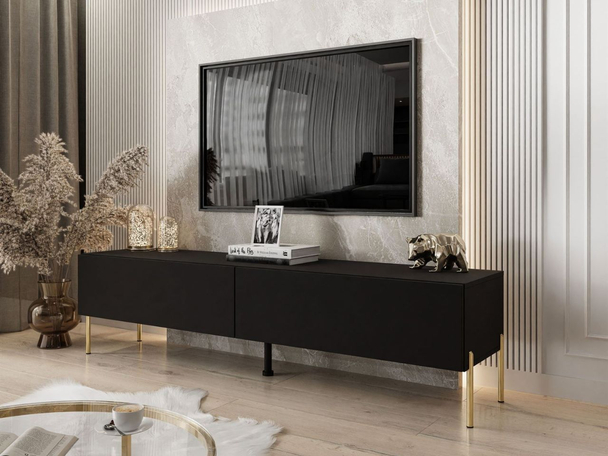 Meuble TV Rangement Sorelle Noir mat