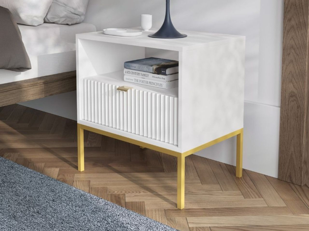 Table de Chevet avec Amber blanc