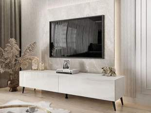Meuble TV Rangement Sorelle Blanc brillant