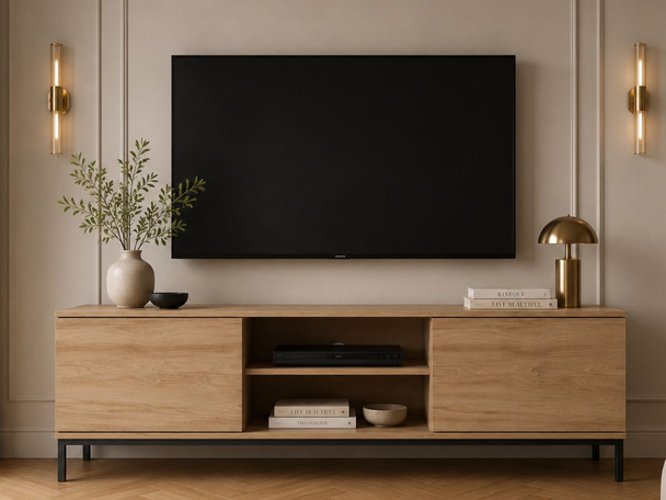 Meuble TV Rangement Soroko Marron